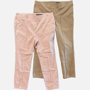 Nina Leonard Millennium Women’s Tummy-Smoothing Ankle Pants Pink & Brown PXL